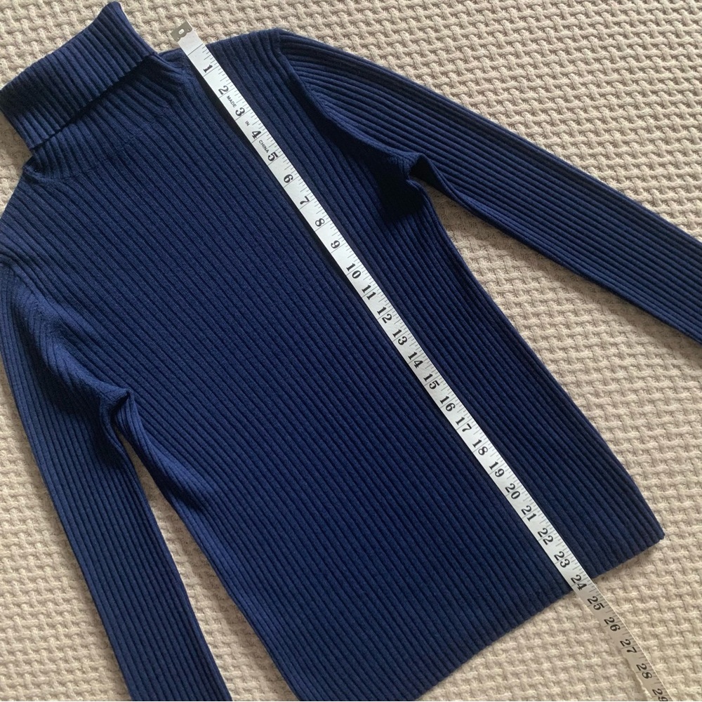 Massimo Dutti Dark Blue Wool Cashmere Turtleneck - Picture 8 of 9